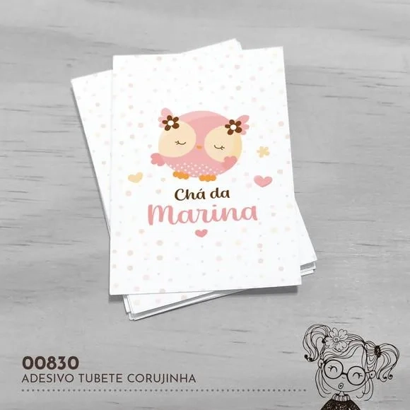 Adesivo Tubete Corujinha - 00830