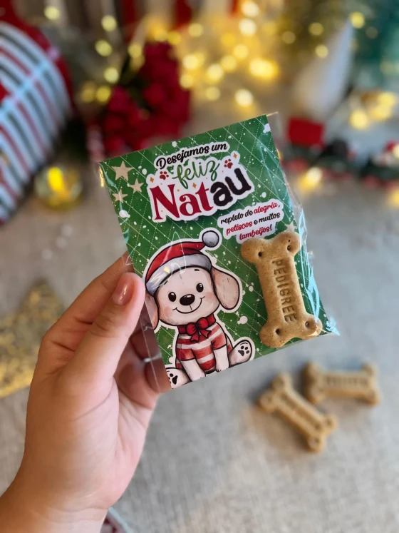 Card para petisco - Lembrancinha Natal pet