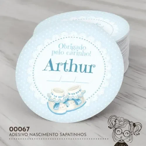 Adesivo Redondo Sapatinhos - 00067