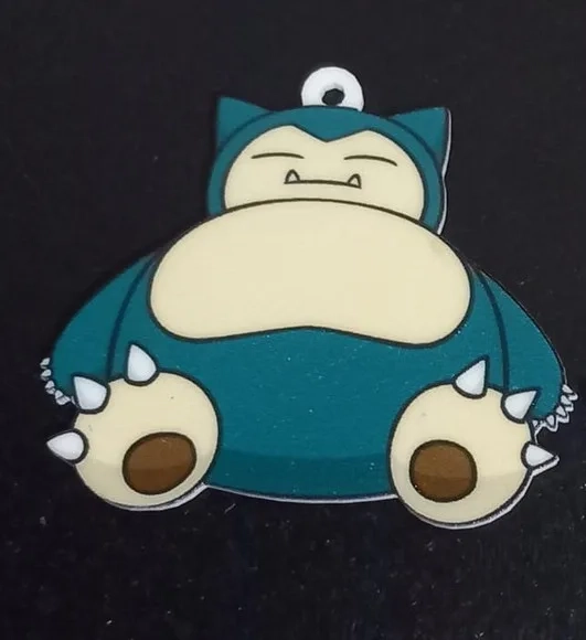 Pingente Pokémon Snorlax Acrilico Uv- 3 Unidades