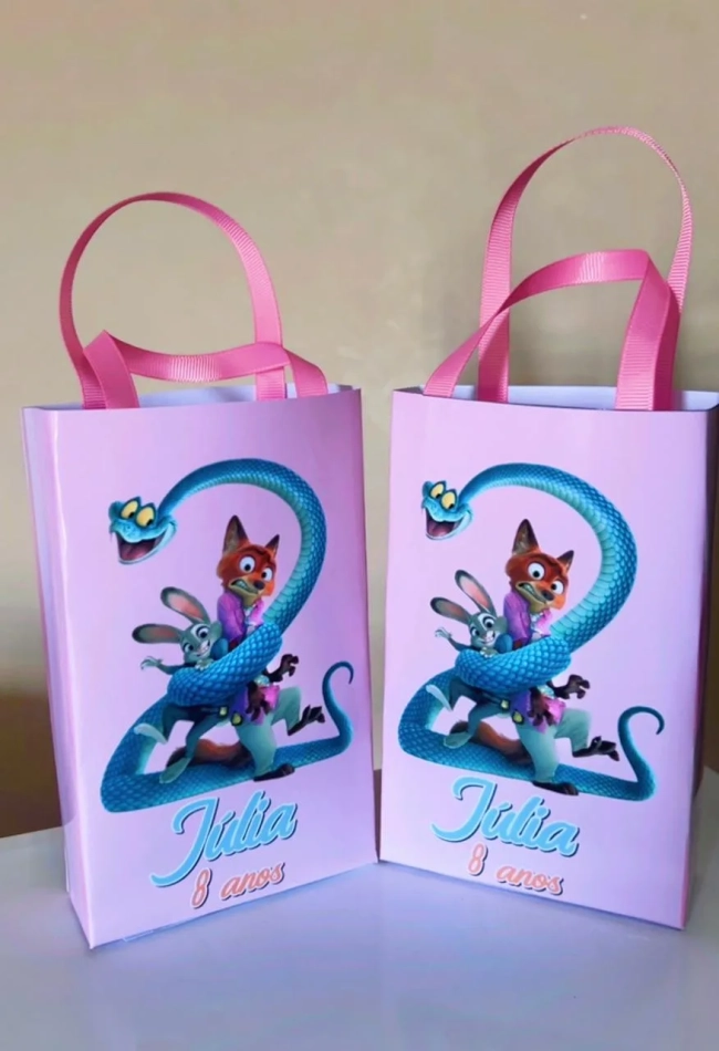 Sacolinhas Personalizada Zootopia Lembrancinhas Para Aniversário