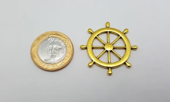 Leme de Metal Dourado de 3,6cm Pacote com 5 Unidades