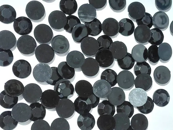 Chaton Preto Redondo 12mm Sextavado Pacote com 100 Unidades