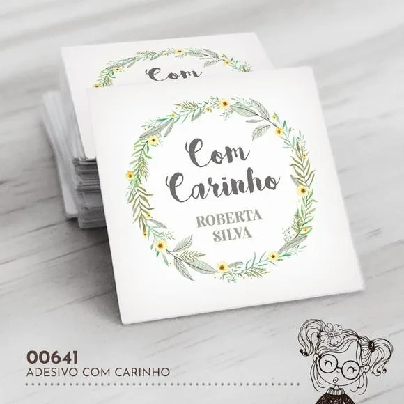 Adesivo Quadrado com Carinho - 00641