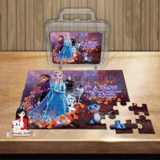 Quebra Cabeça Personalizado na Maleta Frozen 3