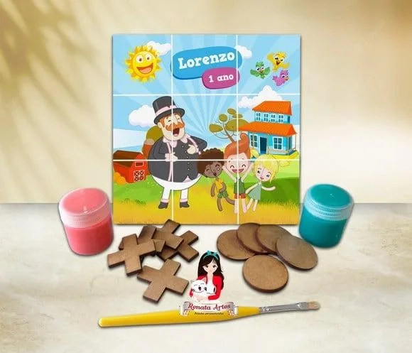 Jogo da Velha com Tinta Personalizado Mundo Bita