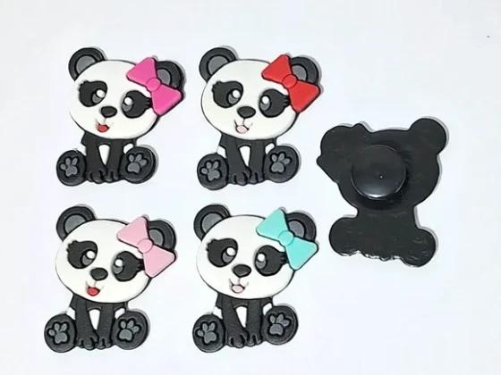 Ponteira P/lápis Panda Emborrachado Pacote com 8 Unidades