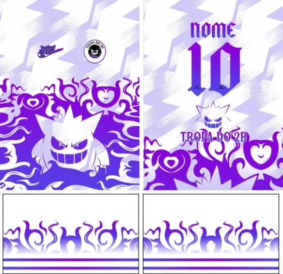 Arte Vetor Camisa Interclasse Gengar Branco Mod-228