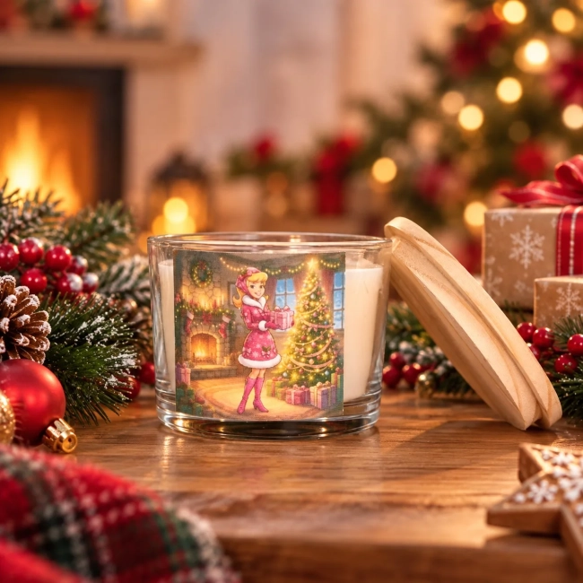 Vela Aromática no Copo Personalizada Natal Penélope Charmosa - Trabalhamos com outros temas - Informar  tema no chat