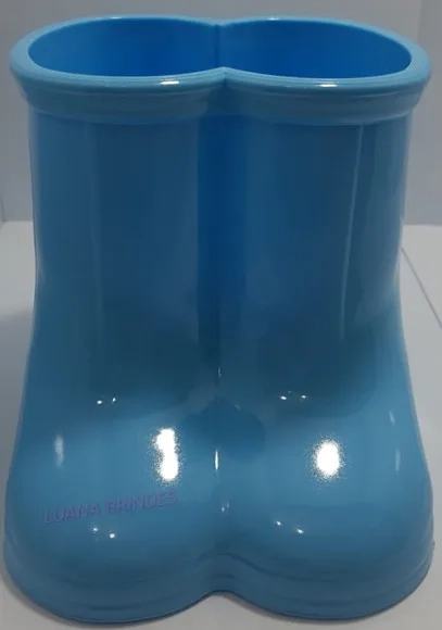 Vaso Botinha Azul de Plástico - 12,5cm - 1 unidade