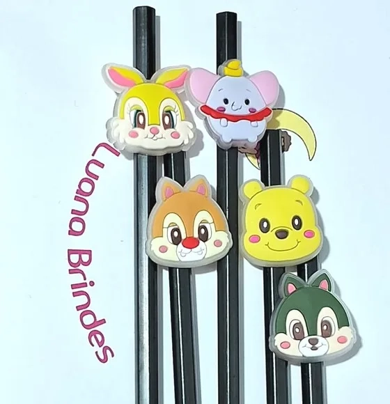 Lápis com Ponteira Ursinho Pooh Fluorescente 5 Peças
