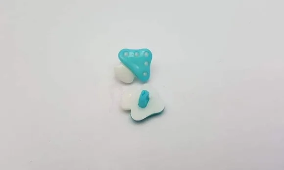 Aplique Botão de Cogumelo Azul de 1,5cm - 20 unidades