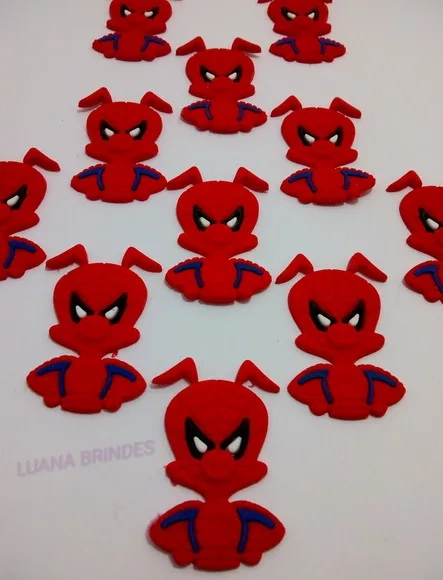 Aplique Porco Aranha de borracha - pct com 7 unidades