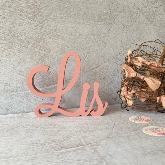 Linha Cursiva -letras Decorativas em mdf Quarto de Bebê