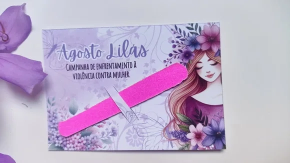 Card para Mini Lixa Agosto Lilás- Não Acompanha Mini Lixa