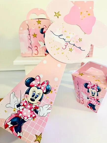 Kit 30 Lembrancinhas Minnie Rosa
