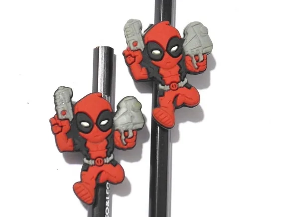 Ponteira P/lápis Deadpool Emborrachado Pacote com 6 Unidades