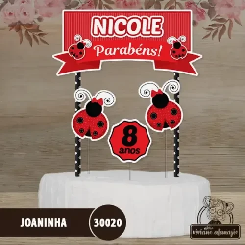 Topo de Bolo Joaninha - 30020