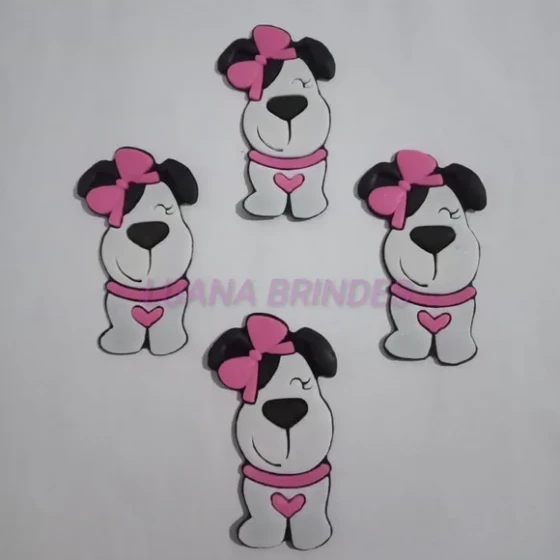 Aplique de Cachorra emborrachado - pct com 7 unidades