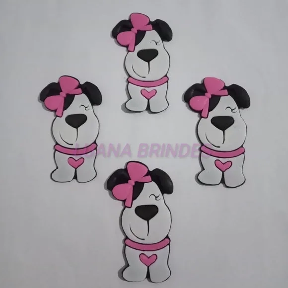 Aplique de Cachorra emborrachado - pct com 7 unidades