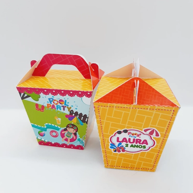 PEGUE E MONTE - Kit Festa POOL PARTY MENINA - Decoração de Festa - Caixinhas Personalizadas