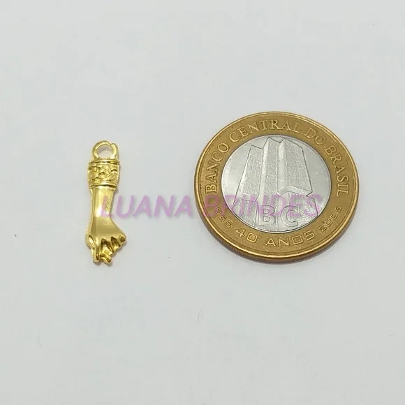 Pingente Figa em Metal Dourada - pct com 12 unidades
