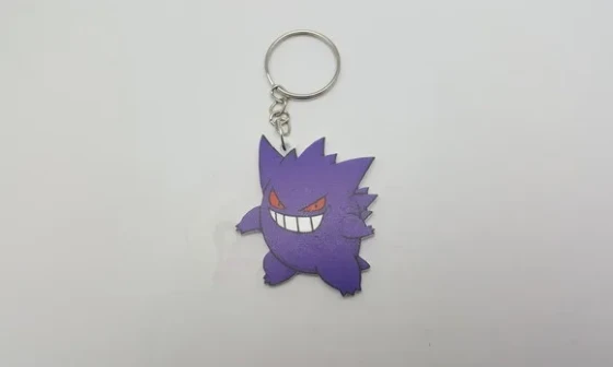 Chaveiro Pokémon Gengar em Acrílico Uv