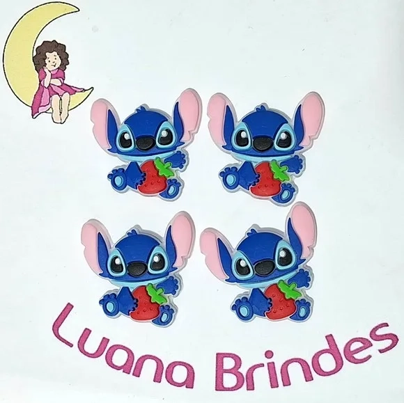 Aplique Stitch 3,5cm Emborrachado Pacote com 6 Unidades