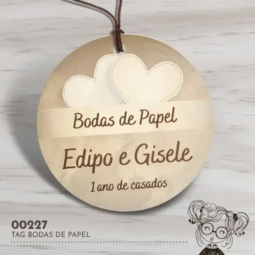 Tag Redonda Bodas de Papel - 00227