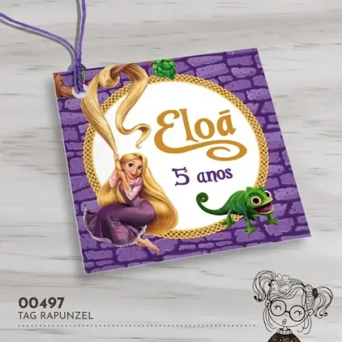 Tag Quadrada Rapunzel - 00497