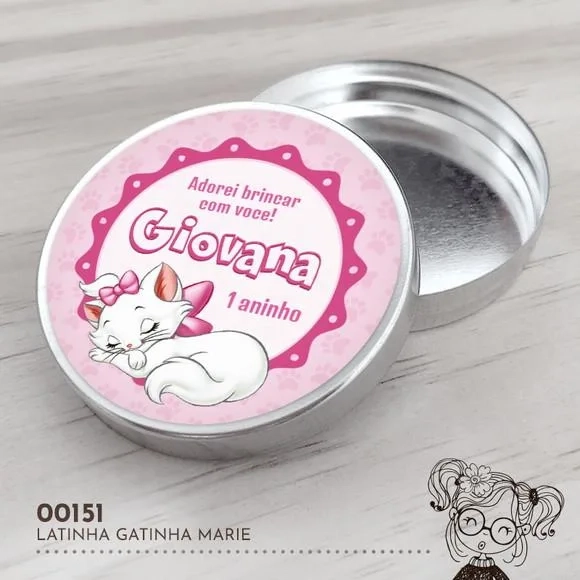 Latinha Adesivada Gatinha Marie - 00151