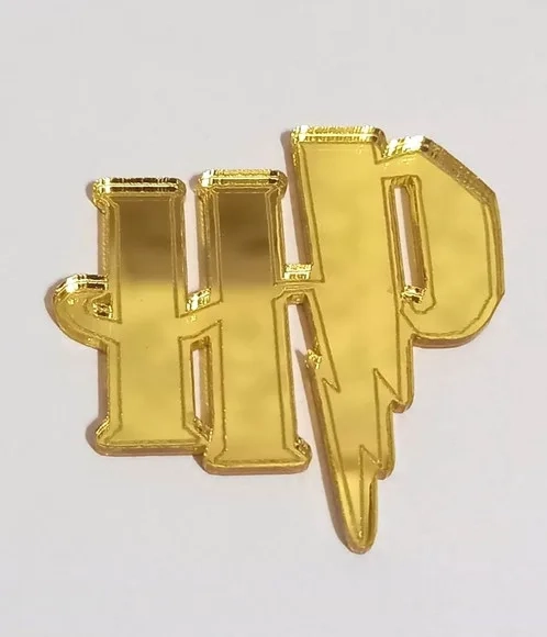 Aplique Hp Harry Potter Acrílico Espelhado 4cm - 4 Unidades