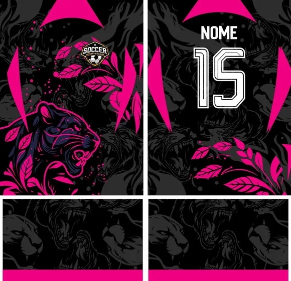 Arte Vetor Camisa Interclasse Pantera Floral Mod-172