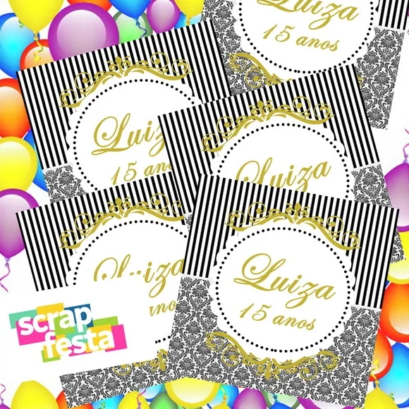 Adesivo Personalizado Quadrado 4x4 Aniversário 15 Anos