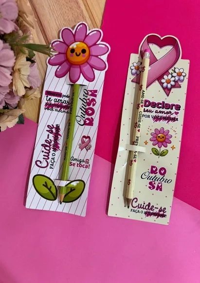 Kit com 10 Lembrancinhas Outubro Rosa