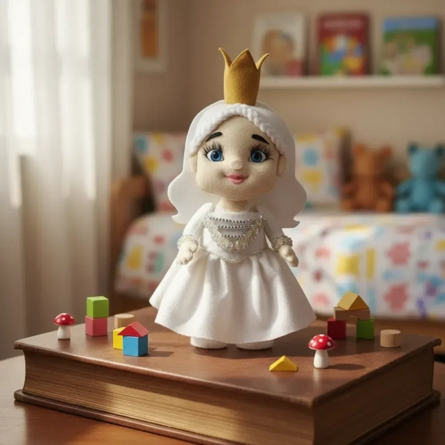 Boneca Rainha Branca Alice No País Das Maravilhas