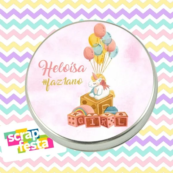 Latinhas Personalizadas Festa Unicórnio Aquarela