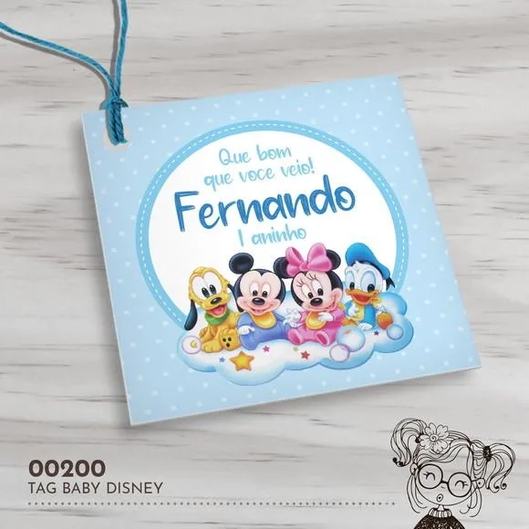 Tag Quadrada Baby Disney - 00200