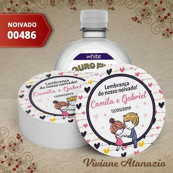 Adesivo Água Ouro Fino - Noivado - 00486