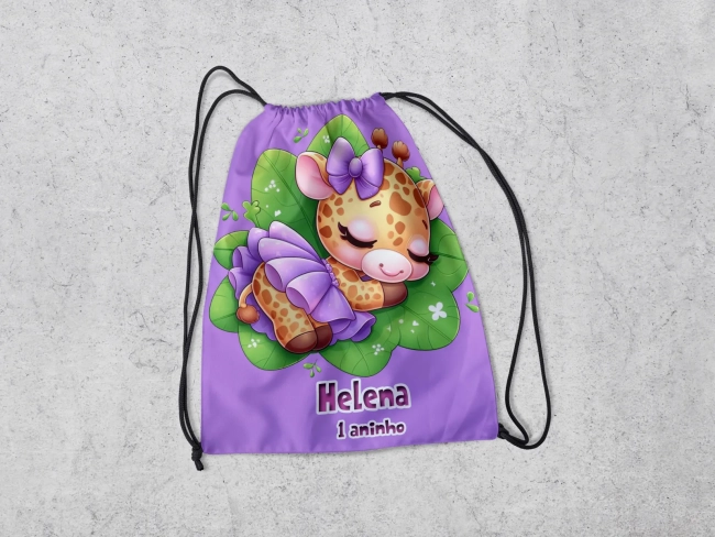Mochilinha Personalizadada Girafinha Baby