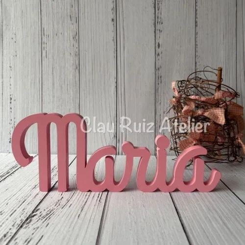 Nomes de mdf Linha Cursiva- Decoração Bebê
