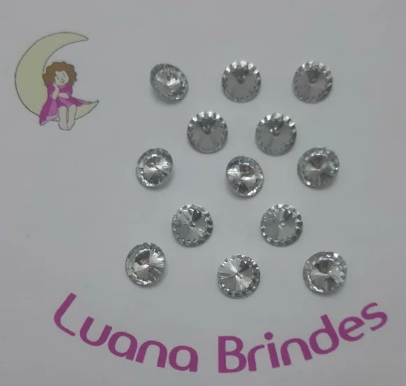 Chaton Redondo Pingo De Luz (strass)- 14mm - Pct Com 50 Unid