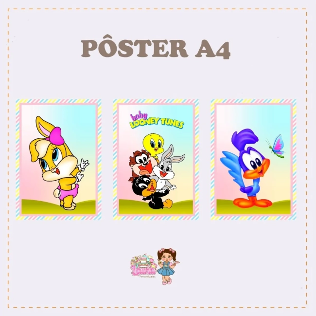 Kit Festa Só Um Bolinho BABY LOONEY TUNES - Decoração de Festa