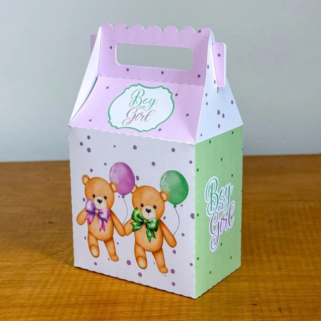 PEGUE E MONTE - Kit Festa CHA REVELAÇÃO VERDE E LILAS - Decoração de Festa | Lembrancinhas | Aniversário | Personalizados