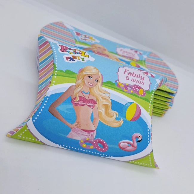 PEGUE E MONTE - Kit Festa POOL PARTY DA BARBIE - Decoração de Festa - Caixinhas Personalizadas