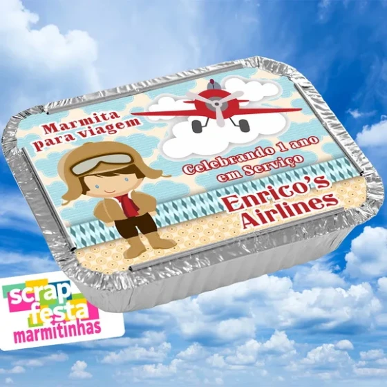 Marmitinha Personalizada Festa Aviador