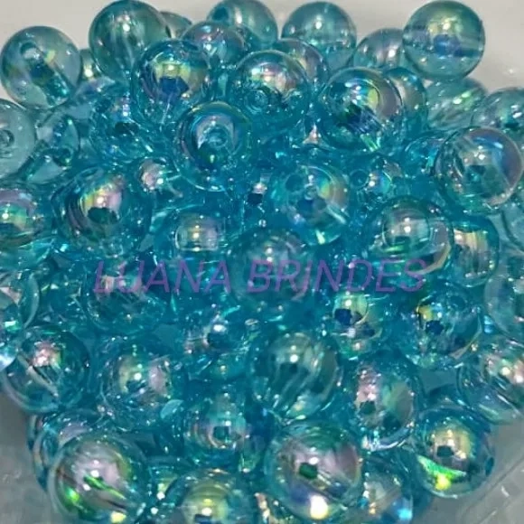 Bolinha Acrilica Furta Cor Azul 10mm Pacote 100 Unidades