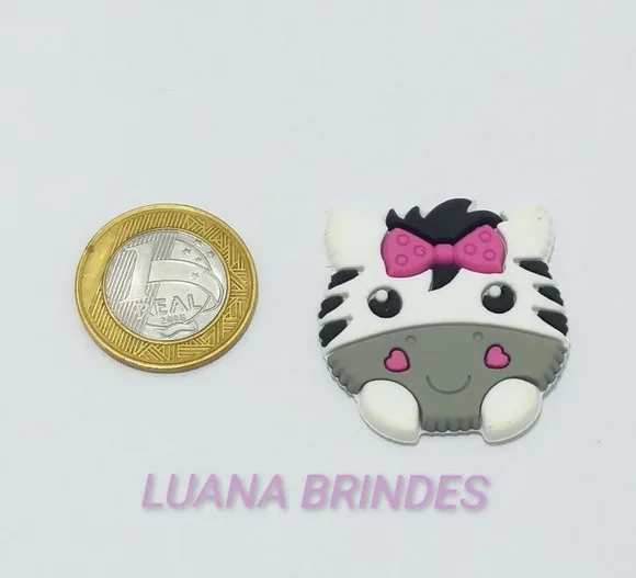 Aplique Carinha de Animais Emborrachados - Pct c/ 6 Unid