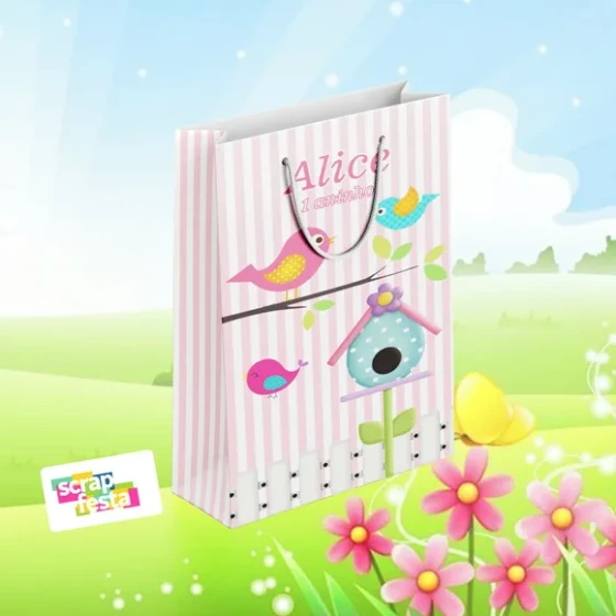Sacolinha Papel Personalizada Jardim Encantado Borboleta