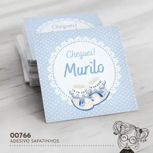 Adesivo Quadrado Sapatinhos - 00766